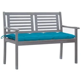 Garden bench 2 seats made of gray eucalyptus wood and cushion 120 cm by , garden benches - Ref: Foro24-3061042, Price: 189,17...