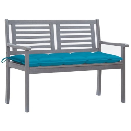 2-Sitzer Gartenbank Eukalyptusholz grau und Kissen 120 cm von , Gartenbänke - Ref: Foro24-3061042, Preis: 189,17 €, Rabatt: %