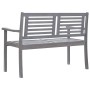 2-Sitzer Gartenbank Eukalyptusholz grau und Kissen 120 cm von , Gartenbänke - Ref: Foro24-3061042, Preis: 189,17 €, Rabatt: %