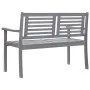 Garden bench 2 seats made of gray eucalyptus wood and cushion 120 cm by , garden benches - Ref: Foro24-3061042, Price: 189,17...