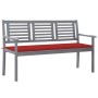 3-Sitzer Gartenbank Eukalyptusholz grau und Kissen 150 cm von , Gartenbänke - Ref: Foro24-3061056, Preis: 231,61 €, Rabatt: %