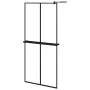 Shower screen with ESG glass shelf and black aluminum 90x195 cm by , Shower walls and screens - Ref: Foro24-3185458, Price: 2...