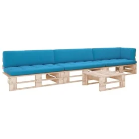 Pallet furniture 4 pieces and cushions made of impregnated pine wood. by , Garden sets - Ref: Foro24-3066749, Price: 376,88 €...