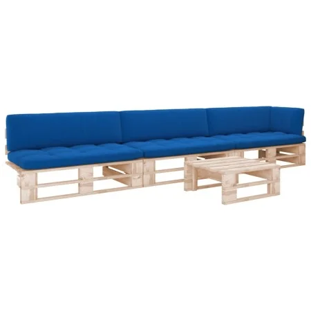 Pallet furniture 4 pieces and cushions made of impregnated pine wood. by , Garden sets - Ref: Foro24-3066754, Price: 376,88 €...