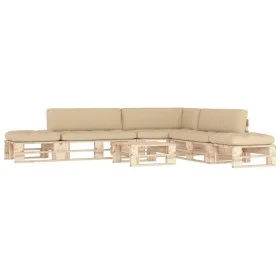 Palettenmöbel 6 Stück und Kissen aus imprägniertem Kiefernholz. von , Gartensets - Ref: Foro24-3066892, Preis: 501,68 €, Raba...