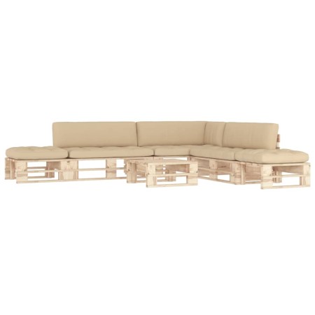 Palettenmöbel 6 Stück und Kissen aus imprägniertem Kiefernholz. von , Gartensets - Ref: Foro24-3066892, Preis: 521,85 €, Raba...