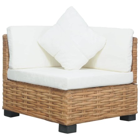 Ecksofa mit Kissen aus natürlichem Rattan von vidaXL, Modulare Sofas für den Außenbereich - Ref: Foro24-286279, Preis: 216,43...
