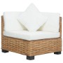 Ecksofa mit Kissen aus natürlichem Rattan von vidaXL, Modulare Sofas für den Außenbereich - Ref: Foro24-286279, Preis: 216,43...