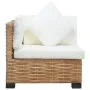 Ecksofa mit Kissen aus natürlichem Rattan von vidaXL, Modulare Sofas für den Außenbereich - Ref: Foro24-286279, Preis: 213,48...