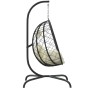 Hanging egg chair made of steel, synthetic rattan, with a white cream cushion. by , Garden rockers - Ref: Foro24-360046, Pric...