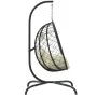 Hanging egg chair made of steel, synthetic rattan, with a white cream cushion. by , Garden rockers - Ref: Foro24-360046, Pric...