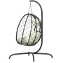 Hanging egg chair made of steel, synthetic rattan, with a white cream cushion. by , Garden rockers - Ref: Foro24-360046, Pric...