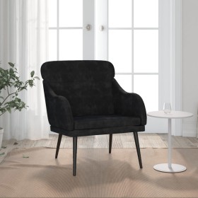 Black velvet armchair 63x76x80 cm by , Armchairs - Ref: Foro24-351440, Price: 93,38 €, Discount: %