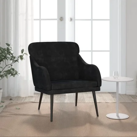 Sillón de terciopelo negro 63x76x80 cm de , Sillones - Ref: Foro24-351440, Precio: 98,47 €, Descuento: %