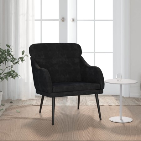 Sillón de terciopelo negro 63x76x80 cm de , Sillones - Ref: Foro24-351440, Precio: 93,32 €, Descuento: %