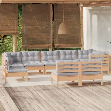 9-piece garden furniture set with solid pine wood cushions by , Garden sets - Ref: Foro24-3096477, Price: 722,58 €, Discount: %