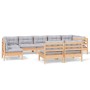 9-piece garden furniture set with solid pine wood cushions by , Garden sets - Ref: Foro24-3096477, Price: 710,74 €, Discount: %