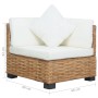 Ecksofa mit Kissen aus natürlichem Rattan von vidaXL, Modulare Sofas für den Außenbereich - Ref: Foro24-286279, Preis: 216,43...