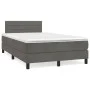 Box spring bed with dark gray velvet mattress 120x200 cm by , Beds and slatted bases - Ref: Foro24-3141354, Price: 338,75 €, ...
