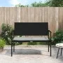 2-seater garden bench with black synthetic rattan cushion by , garden benches - Ref: Foro24-364119, Price: 77,69 €, Discount: %