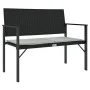 2-seater garden bench with black synthetic rattan cushion by , garden benches - Ref: Foro24-364119, Price: 77,69 €, Discount: %