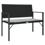 2-Sitzer Gartenbank mit Kissen aus schwarzem synthetischem Rattan von , Gartenbänke - Ref: Foro24-364119, Preis: 81,18 €, Rab...