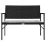 2-seater garden bench with black synthetic rattan cushion by , garden benches - Ref: Foro24-364119, Price: 77,69 €, Discount: %