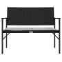 2-Sitzer Gartenbank mit Kissen aus schwarzem synthetischem Rattan von , Gartenbänke - Ref: Foro24-364119, Preis: 81,18 €, Rab...