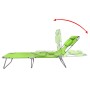 Folding steel sun lounger with apple green head cushion. by , Loungers - Ref: Foro24-41484, Price: 59,91 €, Discount: %