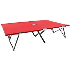 Folding double steel red sun lounger by , Loungers - Ref: Foro24-47761, Price: 114,20 €, Discount: %