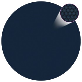 Cubierta solar de piscina de PE flotante negro y azul 488 cm