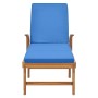 Tumbona con cojín madera maciza de teca azul de vidaXL, Tumbonas - Ref: Foro24-48025, Precio: 243,38 €, Descuento: %