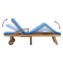 Sun lounger with solid blue teak wood cushion by vidaXL, Loungers - Ref: Foro24-48025, Price: 243,67 €, Discount: %