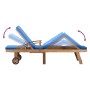 Tumbona con cojín madera maciza de teca azul de vidaXL, Tumbonas - Ref: Foro24-48025, Precio: 243,38 €, Descuento: %