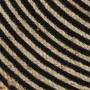 Alfombra de yute tejida a mano diseño espiral negro 90 cm