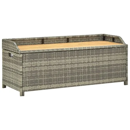 Gray synthetic rattan garden storage bench 120 cm by vidaXL, garden benches - Ref: Foro24-46481, Price: 238,22 €, Discount: %