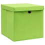 Aufbewahrungsboxen mit Deckel 10 Stück grüner Stoff 32x32x32 cm von , Aufbewahrungskörbe - Ref: Foro24-288372, Preis: 60,73 €...