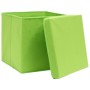 Aufbewahrungsboxen mit Deckel 10 Stück grüner Stoff 32x32x32 cm von , Aufbewahrungskörbe - Ref: Foro24-288372, Preis: 60,73 €...