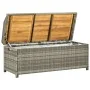 Gray synthetic rattan garden storage bench 120 cm by vidaXL, garden benches - Ref: Foro24-46481, Price: 238,22 €, Discount: %