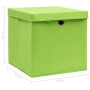 Aufbewahrungsboxen mit Deckel 10 Stück grüner Stoff 32x32x32 cm von , Aufbewahrungskörbe - Ref: Foro24-288372, Preis: 60,73 €...