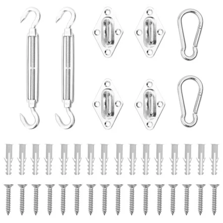 Set of 8 stainless steel sail shade accessories by , Accessories for awnings - Ref: Foro24-310247, Price: 22,01 €, Discount: %