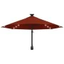 Wall-mounted umbrella with LEDs and metal pole 300 cm terracotta by , Umbrellas - Ref: Foro24-312527, Price: 150,39 €, Discou...