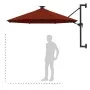 Wall-mounted umbrella with LEDs and metal pole 300 cm terracotta by , Umbrellas - Ref: Foro24-312527, Price: 150,39 €, Discou...