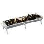Bandeja para barbacoa acero inoxidable plateado 158x42x31 cm
