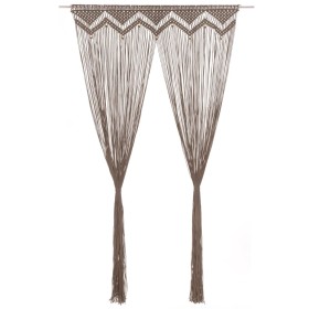 Macramé cotton curtain in gray taupe 140x240 cm by , Curtains and curtains - Ref: Foro24-323980, Price: 45,92 €, Discount: %