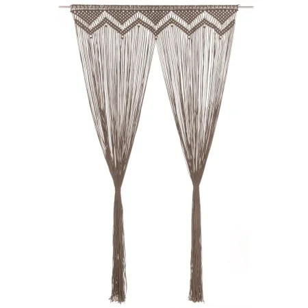 Macramé cotton curtain in gray taupe 140x240 cm by , Curtains and curtains - Ref: Foro24-323980, Price: 48,61 €, Discount: %