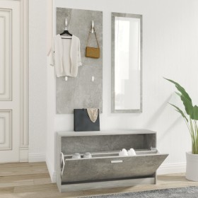 Shoe cabinet set 3 in 1 made of gray concrete plywood by , Shoe racks and shoe organizers - Ref: Foro24-342573, Price: 112,87...