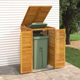 Solid acacia wood trash can shed 70x89x117 cm by , Waste container supports - Ref: Foro24-360027, Price: 211,21 €, Discount: %