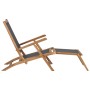 Black solid teak wood terrace chair with footrest by vidaXL, Loungers - Ref: Foro24-47410, Price: 124,87 €, Discount: %