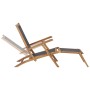 Black solid teak wood terrace chair with footrest by vidaXL, Loungers - Ref: Foro24-47410, Price: 124,87 €, Discount: %